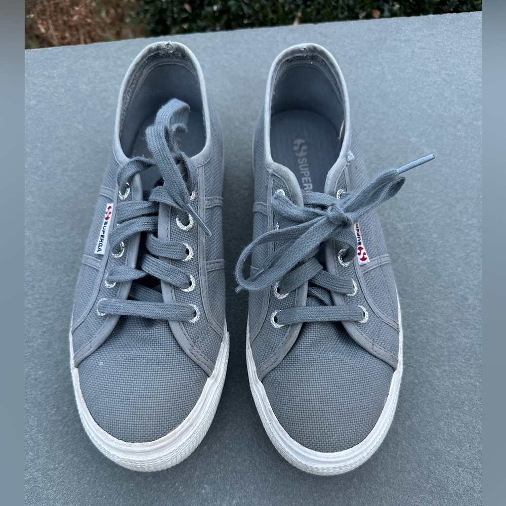 Superga 2790 Platform Sneakers - Grey Sage - S0001L0 - Size 7.5 US, 38 EU